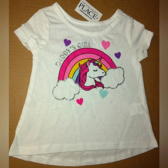 NWT☆The Children's Place☆Infants 6-9mo. Unicorn Print "Daddy's Girl" T-shirt☆ - Picture 9 of 9